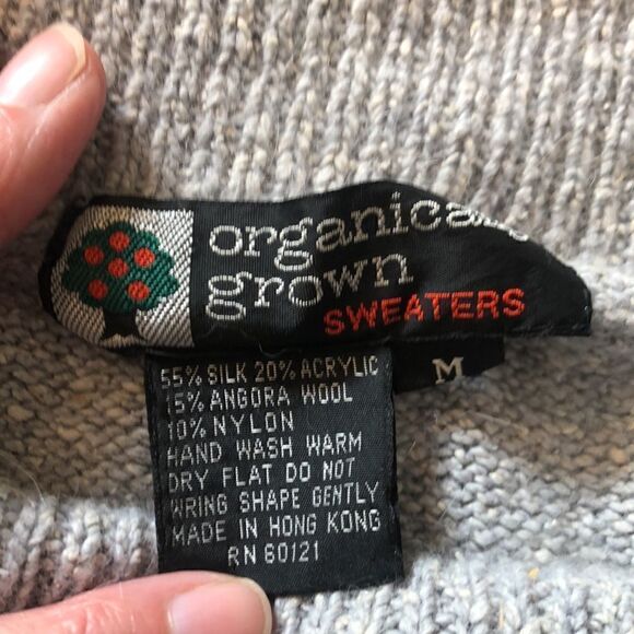 Vintage Organic Cotton Crop Angora Cowl Neck Sweater - Picture 5 of 7